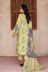 3-PC Unstitched Embroibered Lawn Shirt with Printed Chiffon Dupatta CCS4-15